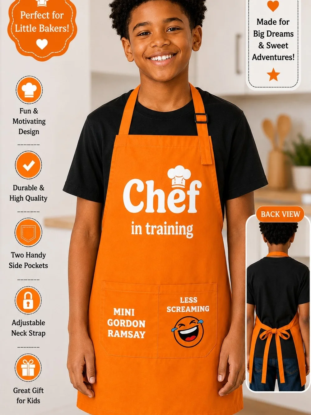 Orange Kids 'Chef in Training' Apron